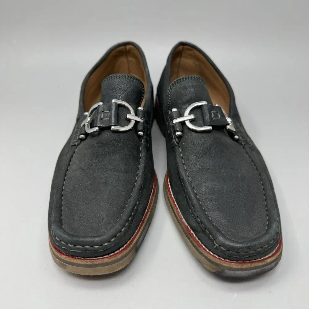 Donald J Pliner  DUSTEE Suede Horsebit Loafers Men's Size 9M Black